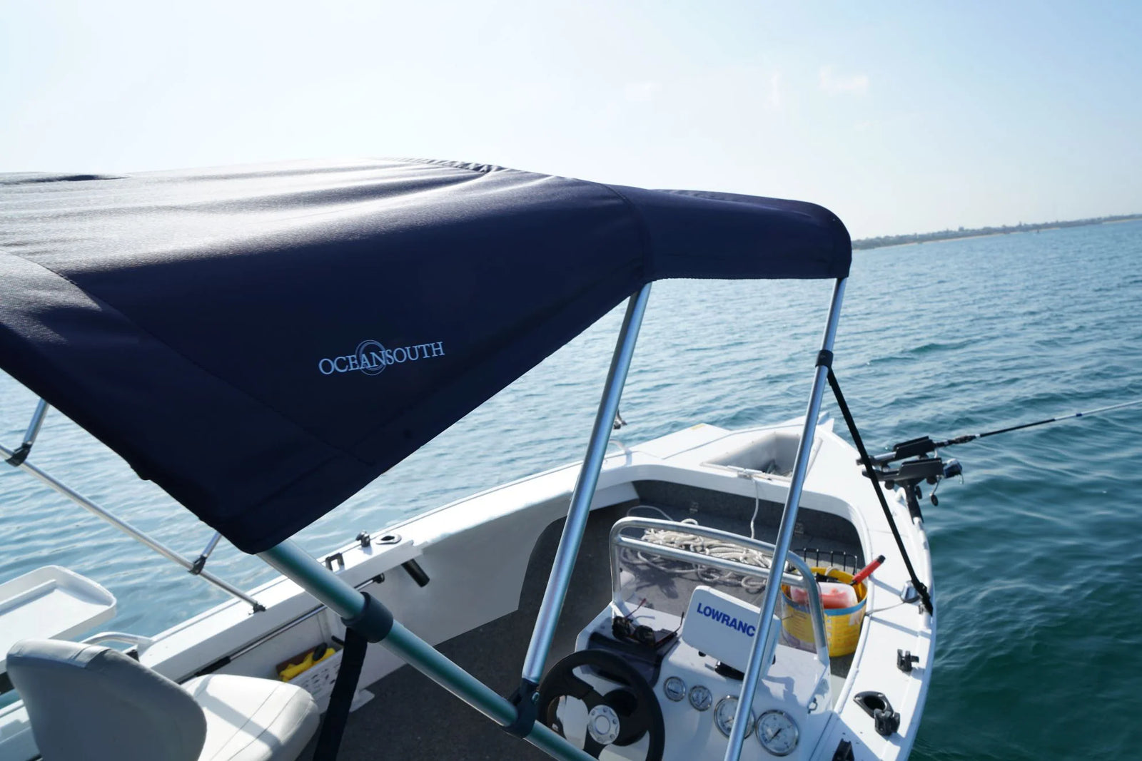 3-boogs biminitop - Aluminium - cm - Hoogte 130 cm - Doek 183 cm - op boot