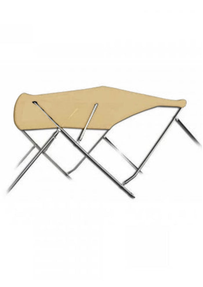 3 boog Biminitop - RVS - Hoogte 117 cm - Lengte 220 cm