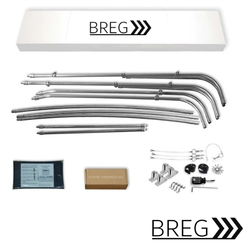 3 boog Biminitop - RVS - Hoogte 117 cm - Lengte 220 cm