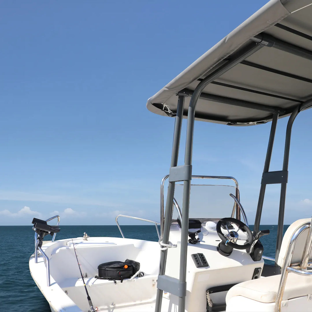 Heavy Duty T-Top - Grijs gecoat aluminium - Dekmontage - op boot