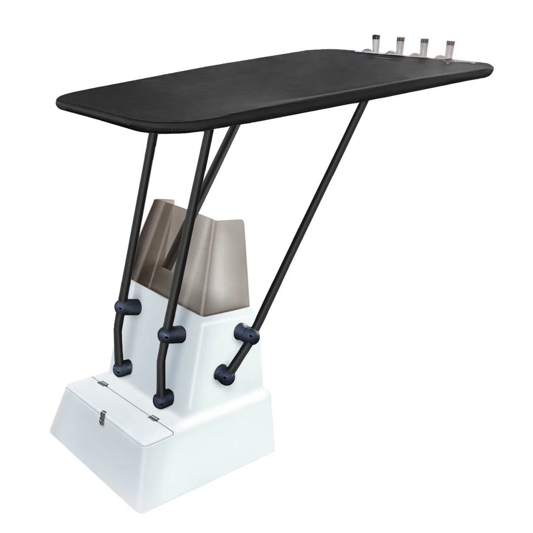 Heavy Duty T-Top - Zwart gecoat aluminium - Montage aan concole - Zwart doek