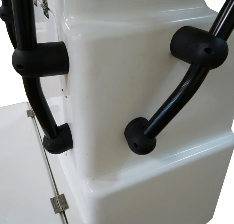 Heavy Duty T-Top - Zwart gecoat aluminium - Montage aan concole - Zwart doek - bevestiging