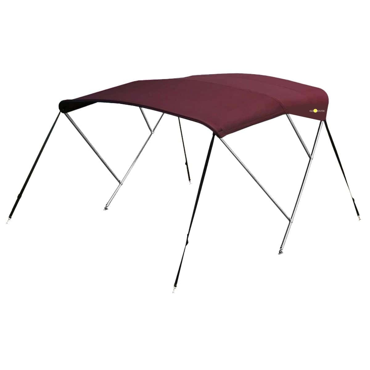 3-boogs biminitop - RVS - Hoogte 130 cm - Doek 183 cm - maroon