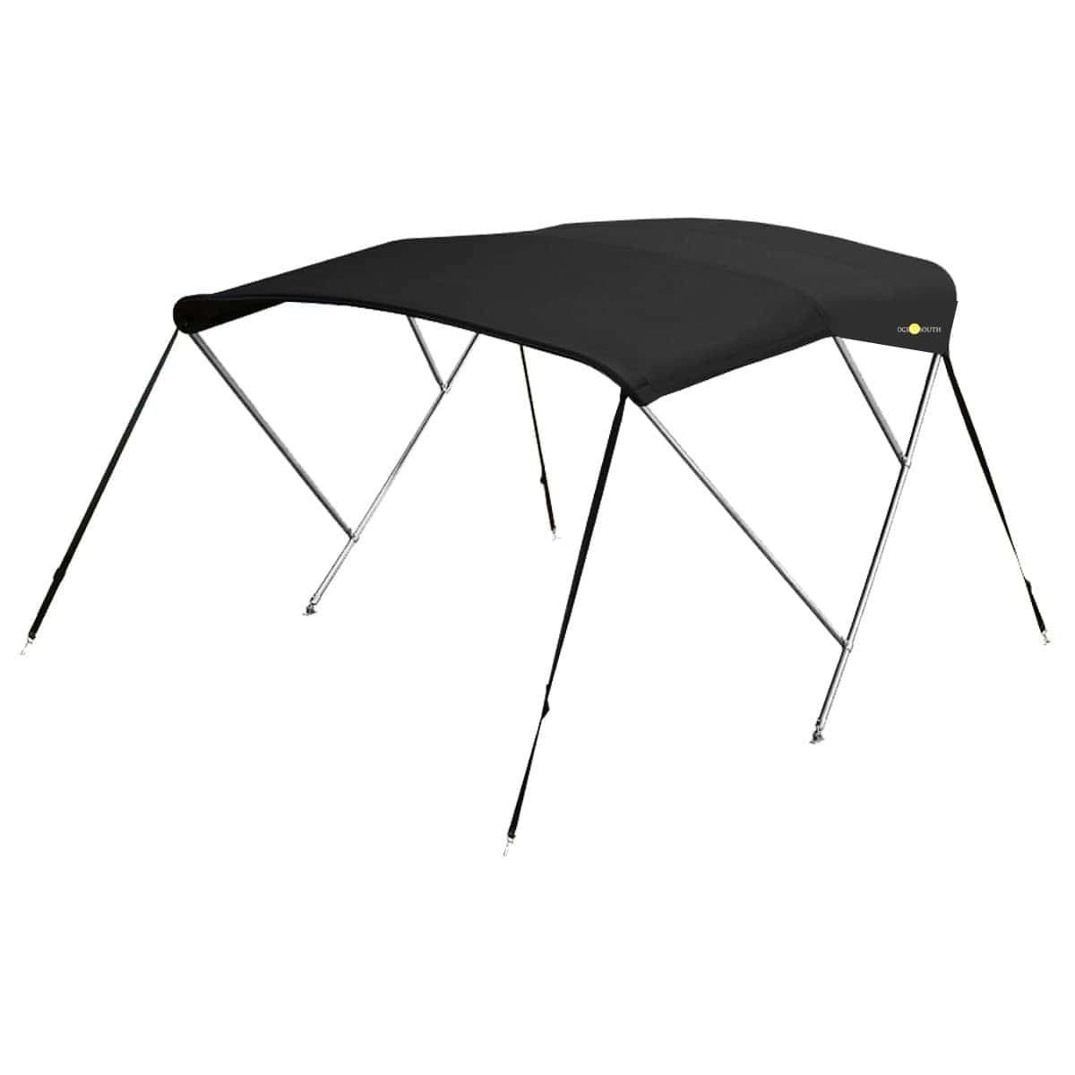 3-boogs biminitop - RVS - Hoogte 130 cm - Doek 183 cm - zwart