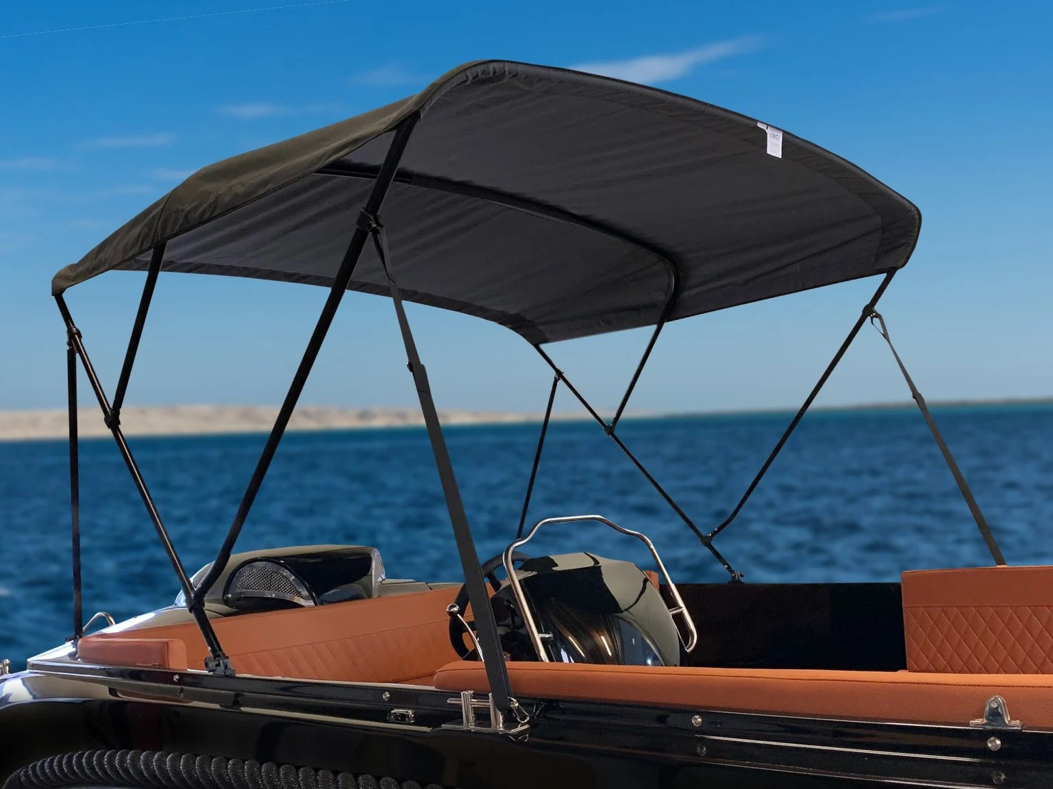 3 boog Biminitop black line - Aluminium - Hoogte 117 cm