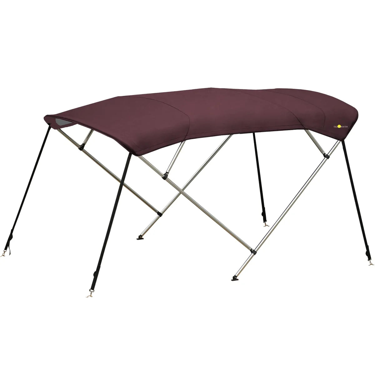 4-boogs biminitop - Aluminium - Hoogte 125 cm - Doek 220 cm - maroon