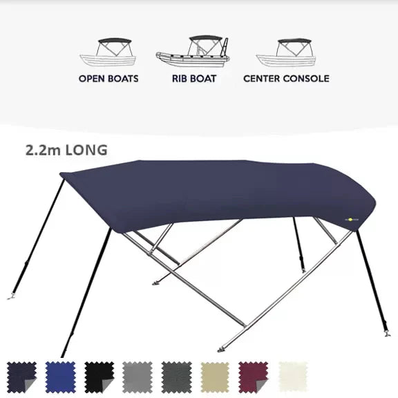 4-boogs biminitop - RVS - Hoogte 125 cm - Doek 220 cm - kleurstaal