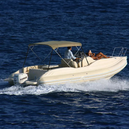 4-boogs biminitop - RVS - Hoogte 125 cm - Doek 220 cm - op boot