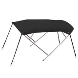 4-boogs biminitop - RVS - Hoogte 125 cm - Doek 220 cm - zwart