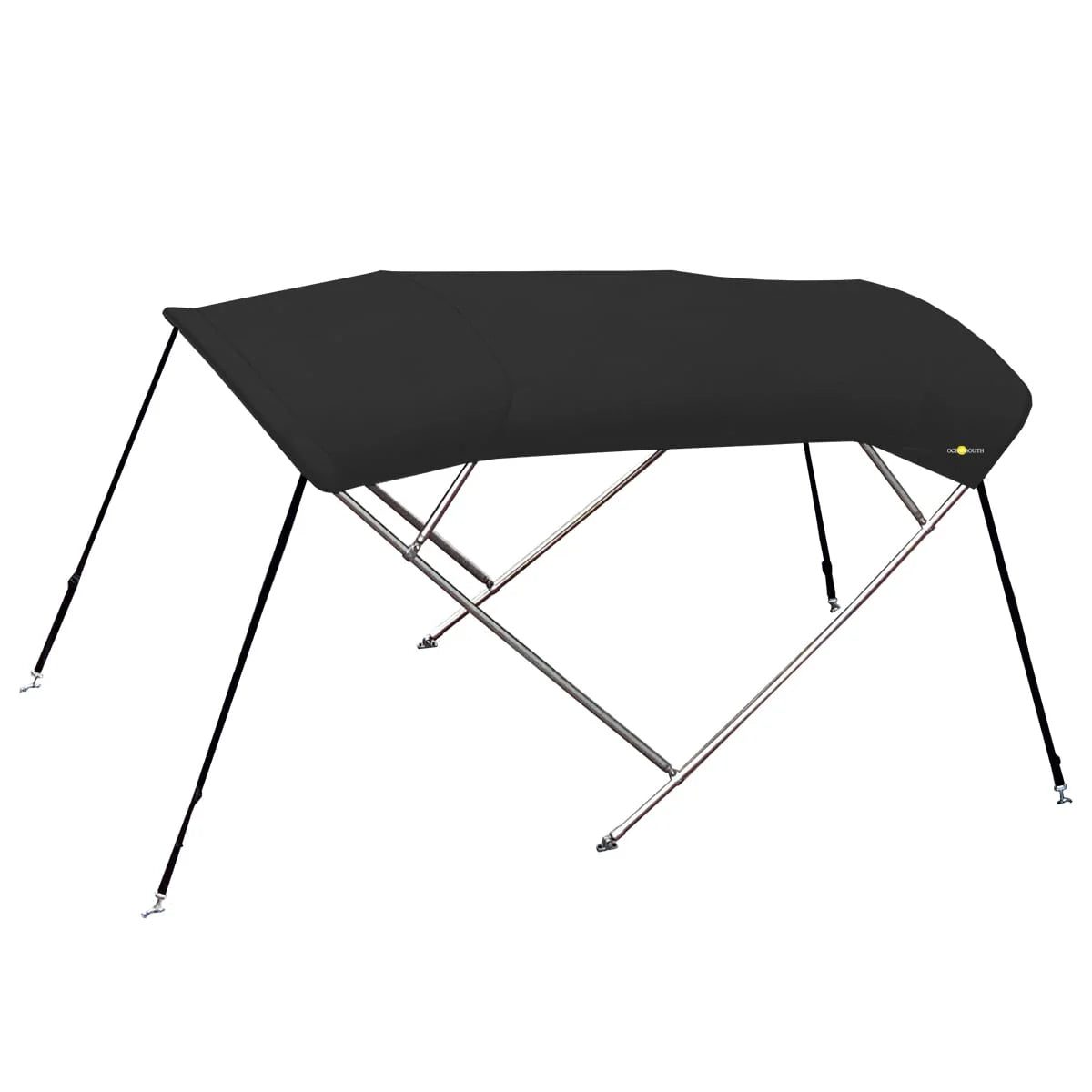 4-boogs biminitop - RVS - Hoogte 125 cm - Doek 220 cm - zwart