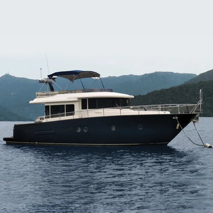 Cruiser biminitop - RVS - Breedte 180 <> 210 cm - Hoogte 135 cm - Doek 220 cm - op boot