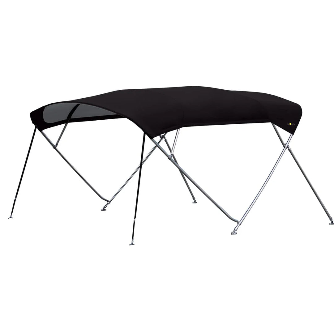 Cruiser biminitop - RVS - Breedte 180 <> 210 cm - Hoogte 135 cm - Doek 220 cm - zwart
