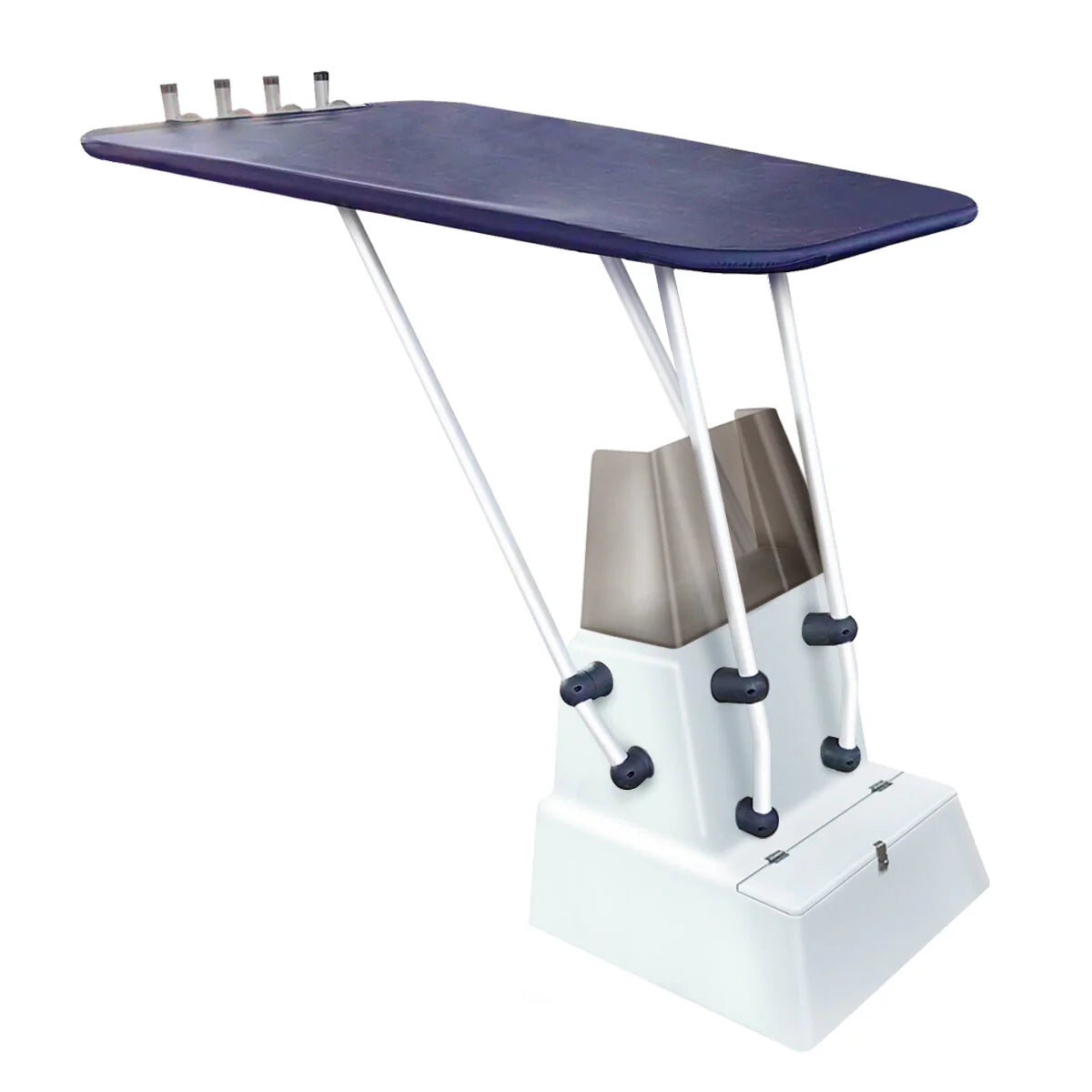 Heavy Duty T-Top - Wit gecoat aluminium - Montage aan console - Marine Grade - blauw doek