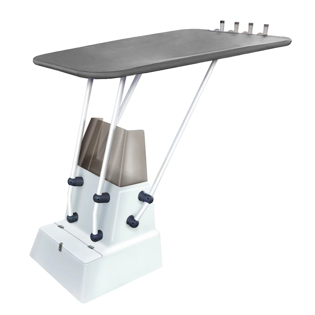 Heavy Duty T-Top - Wit gecoat aluminium - Montage aan console - Marine Grade - grijs doek