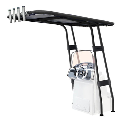 Heavy Duty T-Top - Zwart gecoat - Dekmontage - Zwart doek