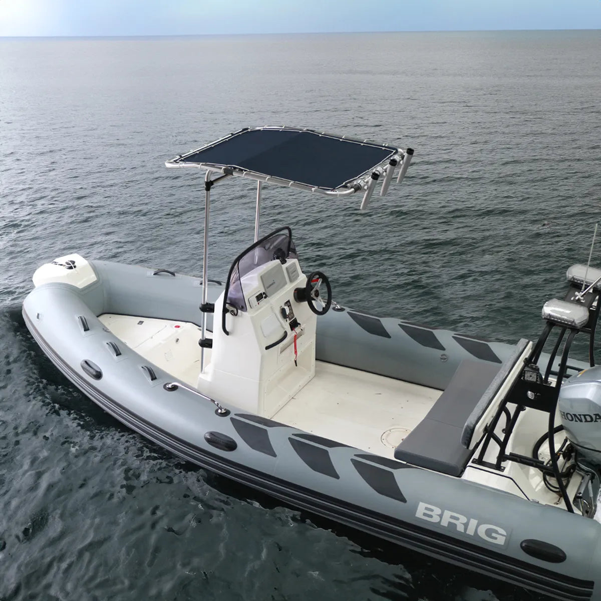 T-Top voor Console - Aluminium - Hoogte verstelbaar - Marine grade doek - in gebruik