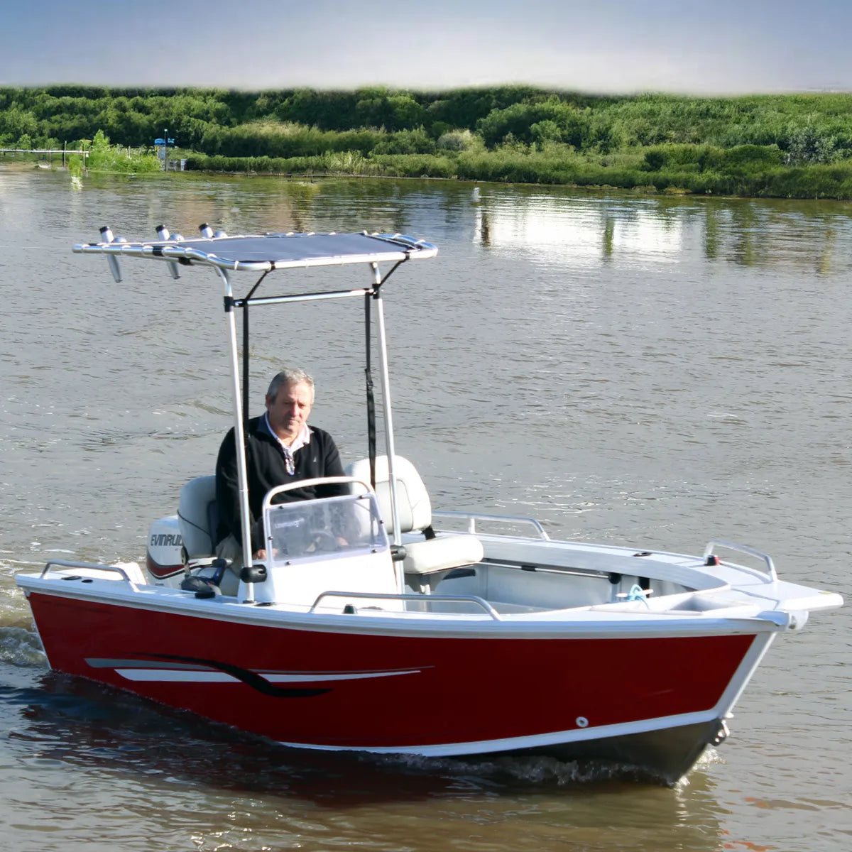 T-Top voor Console - Aluminium - Hoogte verstelbaar - Marine grade doek - varen
