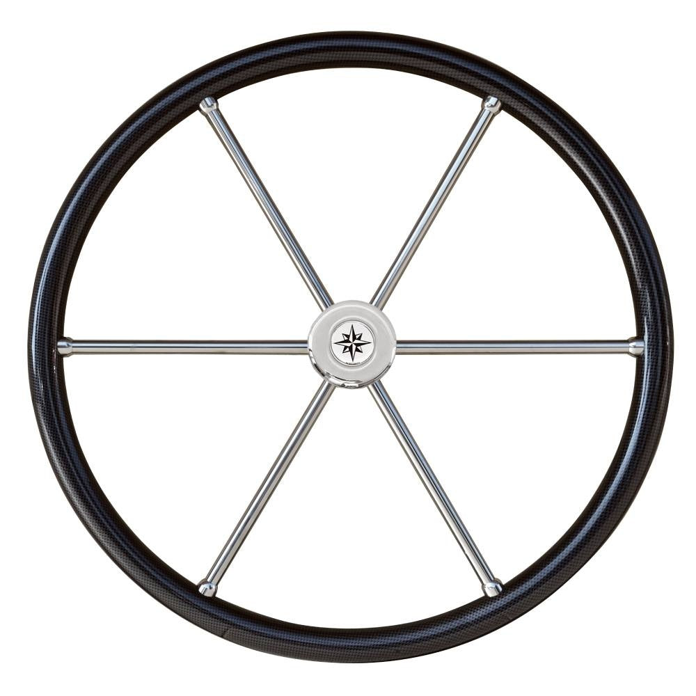 RVS boot stuurwiel - carbon look - 6 spaken